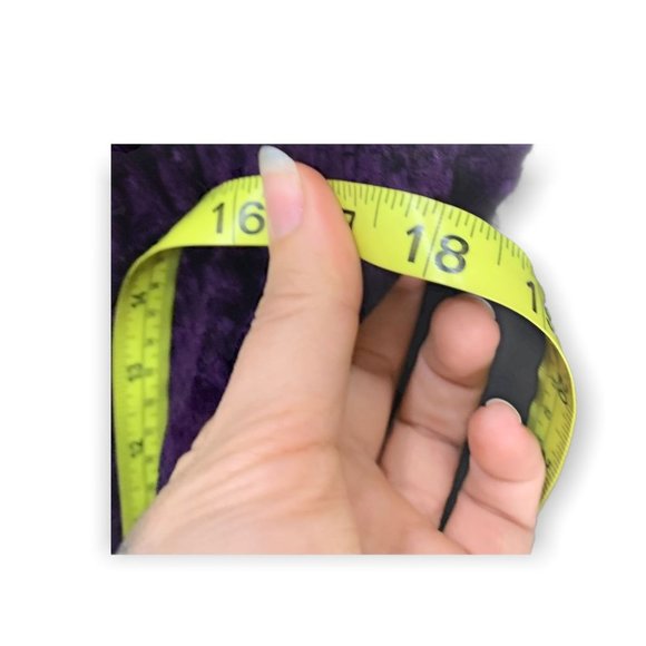 Vintage 80s Purple Satin Textured Velvet Long Robe Small - Picture 5 of 12